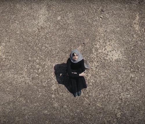 Afghan woman viewed from above